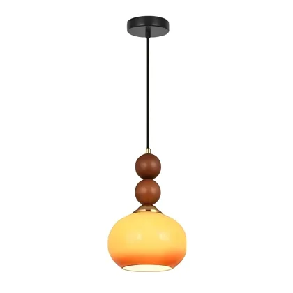 Orange 1-Light Glass Pendant