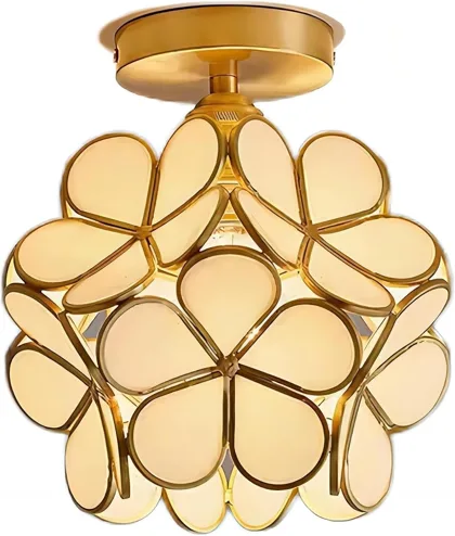 White 1-Light Glass Ceiling
