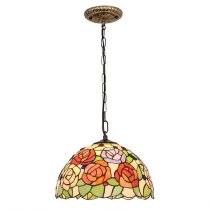 Multi Roses 1-Light Glass Pendant