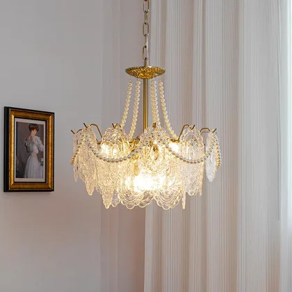 Pearl 6-Light Glass Chandelier