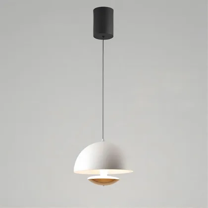 White 1-Light Iron Pendant