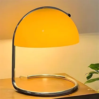 Modern Table Lamp, 8.7 Inch Bauhaus Style Semicircle Shape
