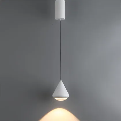 White 1-Light Aluminum Chandelier
