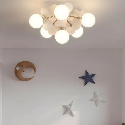 White 6-Light Iron Ceiling