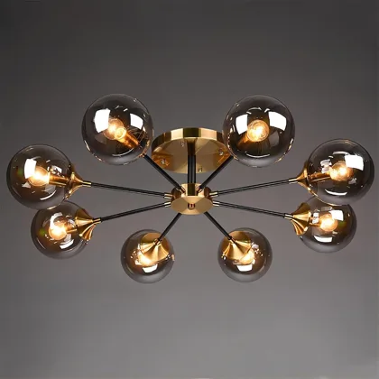 Simple Modern Living Room Bedroom Glass Ceiling Chandelier 8