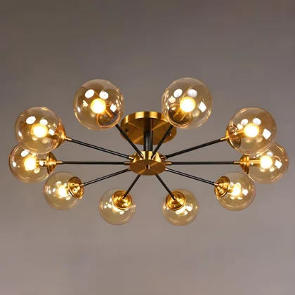 Simple Modern Living Room Bedroom Glass Ceiling Chandelier 10