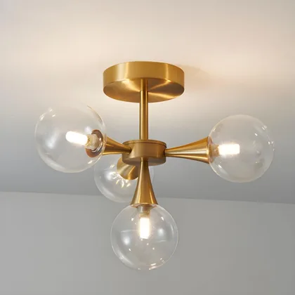 Simple Living Room Modern Gold Ball Chandelier with Glass