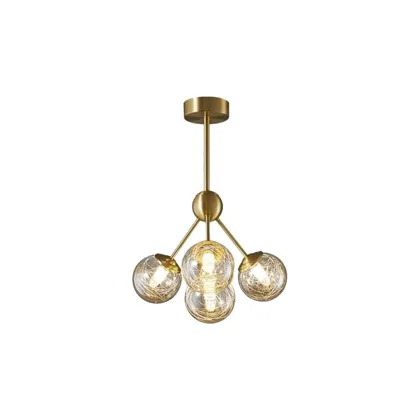 Gold 4-Light Glass Chandelier