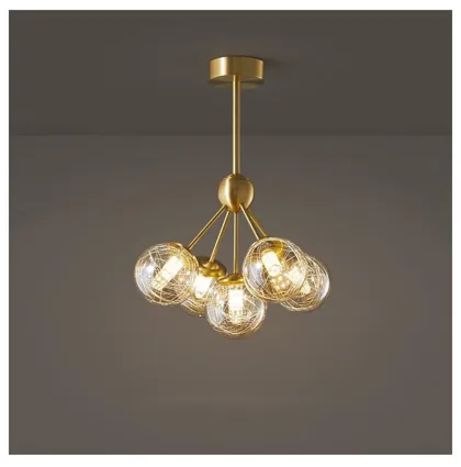Gold 5-Light Glass Chandelier