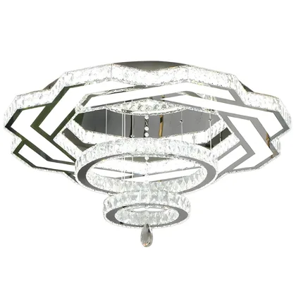 Chrome Silver 1-Light Crystal Chandelier