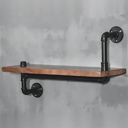 Industrial Pipe Shelving Wall Mounted, Iron Pipe Shelf with