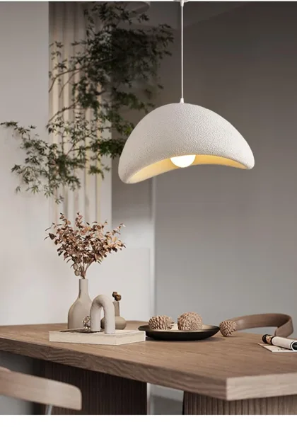 White 1-Light Polystyrene Pendant