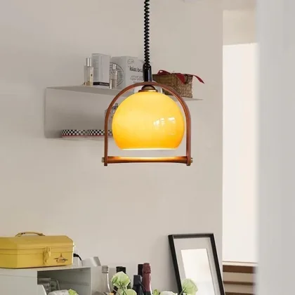 11.8 Inch Medieval Cream Style Pendant Light, Retractable Chandelier