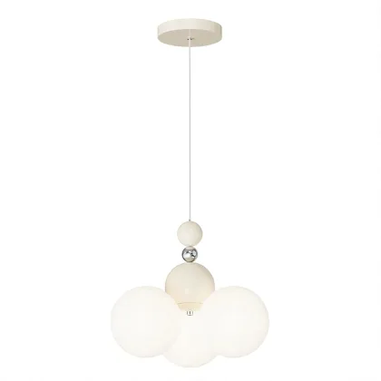 Cream White 3-Light Chandelier