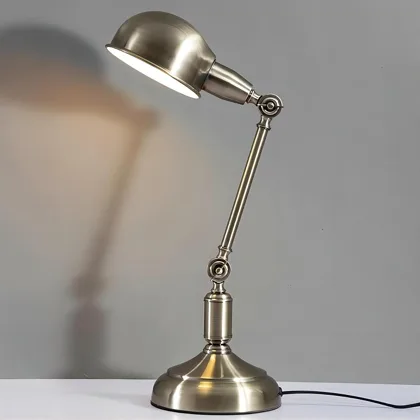 Chrome 1-Light Metal Desk Lamp