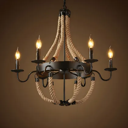 Black 6-Light Candle Shape