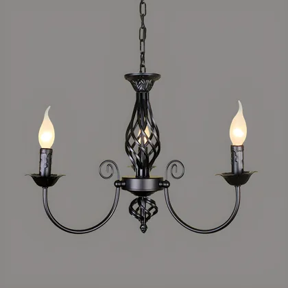 Black 10-Light Candle Shape