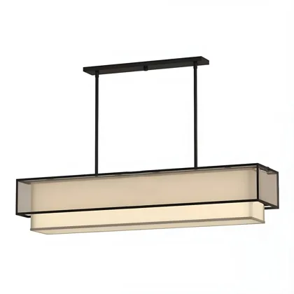 Black 3-Light Fabric Square / Rectangular