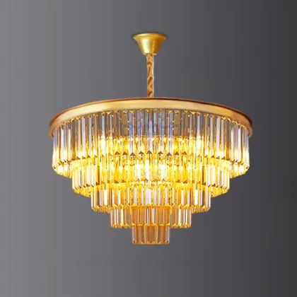 Gold 6-Light Crystal Geometric