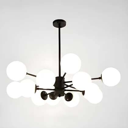 Gold 6-Light Glass Globe