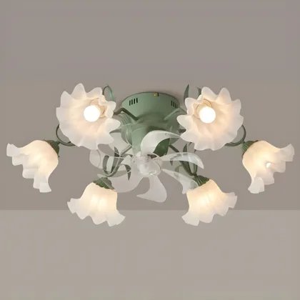 White 6-Light Flush-Mount Type
