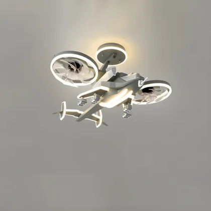 Gray 3-Light Ceiling Fans with Lights