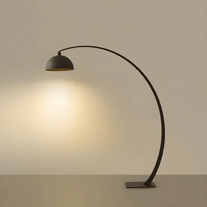 Black 1-Light Iron Arc