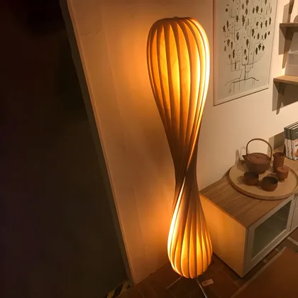 Brown 1-Light Wood Novelty