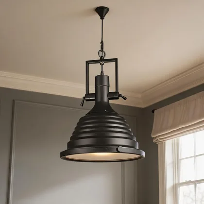 Black 1-Light Iron Bowl