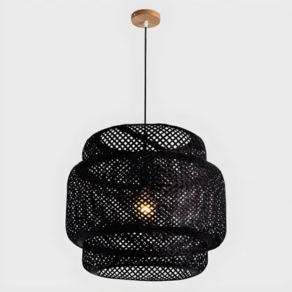 Cream 1-Light Bamboo Lantern