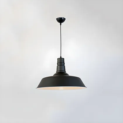 Black 1-Light Aluminum Domed Lid