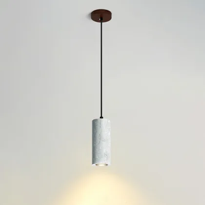 White 1-Light Stone Cylinder