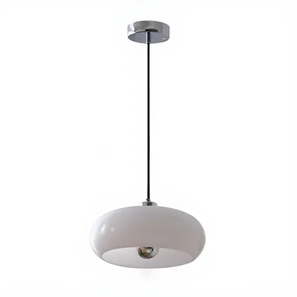 Cream White 1-Light Glass Geometric