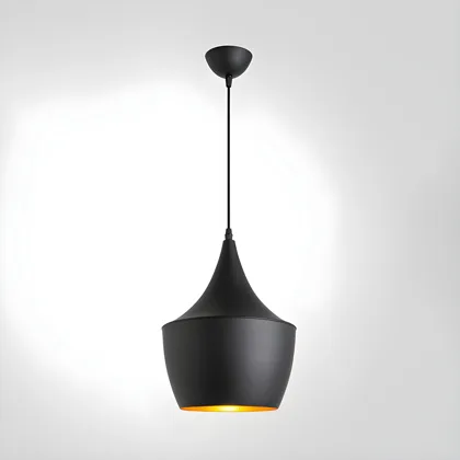 Black 1-Light Aluminum Geometric