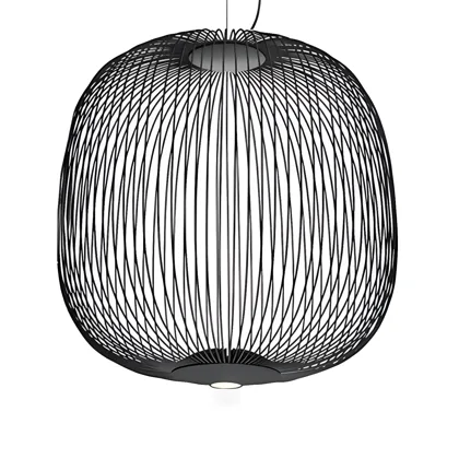 Black 1-Light Iron Metal Cage
