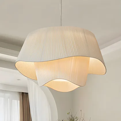 White 3-Light Fabric Geometric