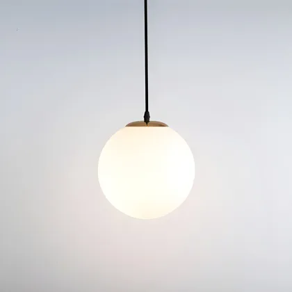 White 1-Light Glass Globe