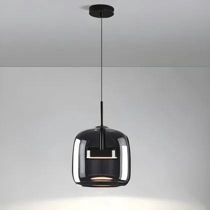 Black 1-Light Glass Dome