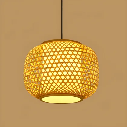 Natural Wood 1-Light Bamboo Novelty