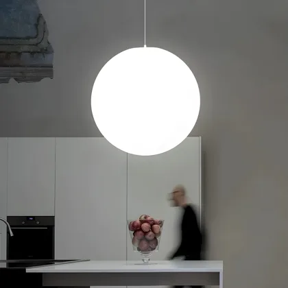 White 1-Light Resin Globe