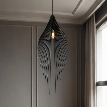 Black 1-Light Iron Geometric