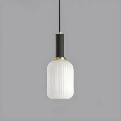 Black 1-Light Glass Lantern