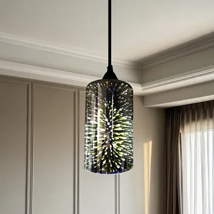 Blue 1-Light Glass Cylinder