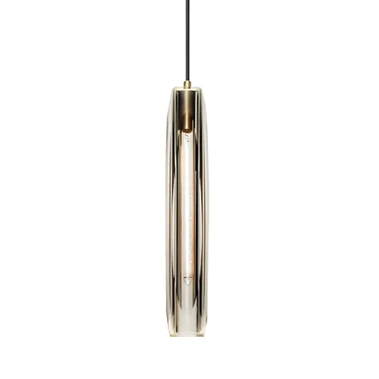 Smoke Gray 1-Light Crystal Cylinder