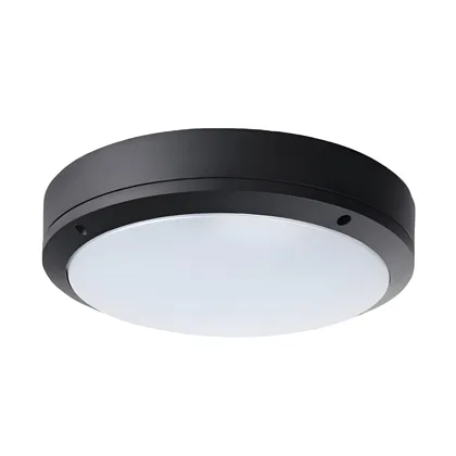 Black 1-Light Plastic Flush Mount