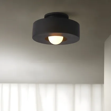 Green 1-Light Plastic Semi-Flush Mount