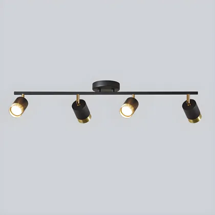 Black 3-Light Iron Semi-Flush Mount