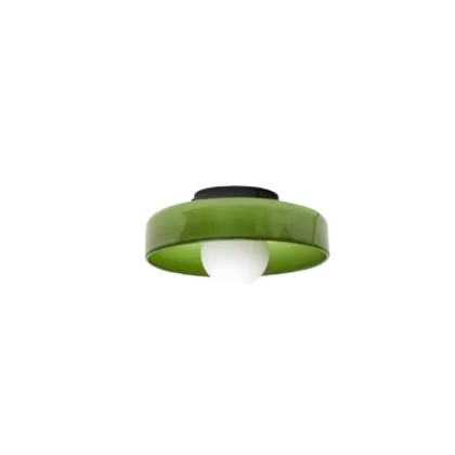 White 1-Light Glass Semi-Flush Mount