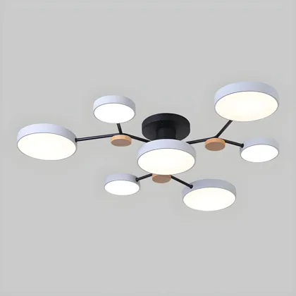 Black 7-Light Acrylic Semi-Flush Mount