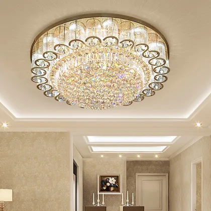 Gold 28-Light Crystal Flush Mount